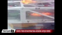 Protesto için Tokyo Tren İstasyonu'nda kendini ateşe verdi