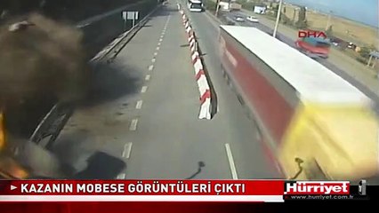 KARADENİZ SAHİL YOLUNDAKİ KAZANIN GÖRÜNTÜLERİ