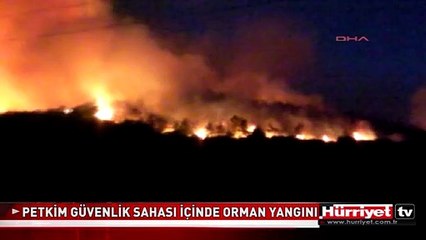 PETKİM GÜVENLİK SAHASI İÇİNDE ORMAN YANGINI