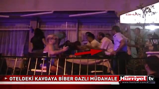 MARMARİS'TE OTELDEKİ KAVGAYA BİBER GAZLI MÜDAHALE