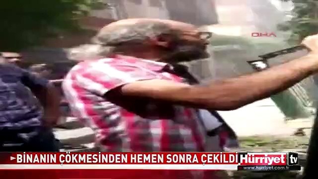 TAKSİM'DE BİNANIN ÇÖKMESİNİN HEMEN ARDINDAN ÇEKİLEN GÖRÜNTÜLER