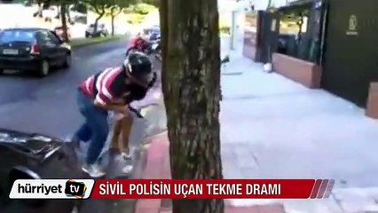 Sivil polisin uçan tekme dramı!