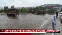 İZMİT KÖRFEZİ'NDE DENİZ KIZILA BÜRÜNDÜ