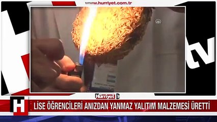 LİSE ÖĞRENCİLERİNİN BÜYÜK BAŞARISI! ANIZDAN YANMAZ MALZEME YAPTILAR