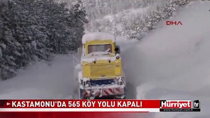 KASTAMONU'DA KAR KALINLIĞI 1,5 METREYİ AŞTI