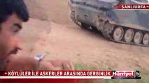 KÖYLÜLER ASKERİ ARAÇLARI TAŞLADI