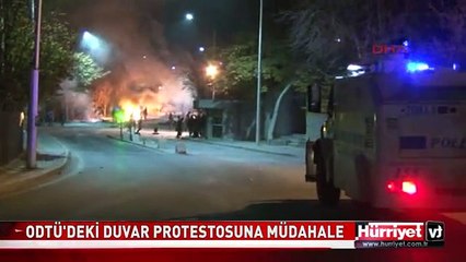 ODTÜ'DEKİ DUVAR PROTESTOSUNA MÜDAHALE