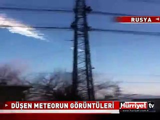 RUSYA'YA 10 TONLUK METEOR BÖYLE DÜŞTÜ