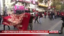 YÖK'Ü PROTESTO EDEN GRUBA POLİS MÜDAHALESİ