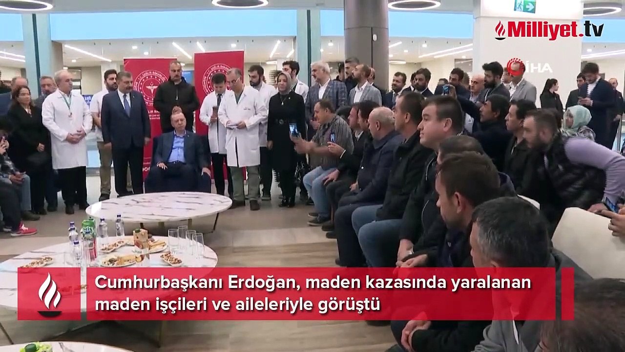 Cumhurbaşkanı Erdoğan, maden kazasında yaralanan maden işçileri ve aileleriyle görüştü