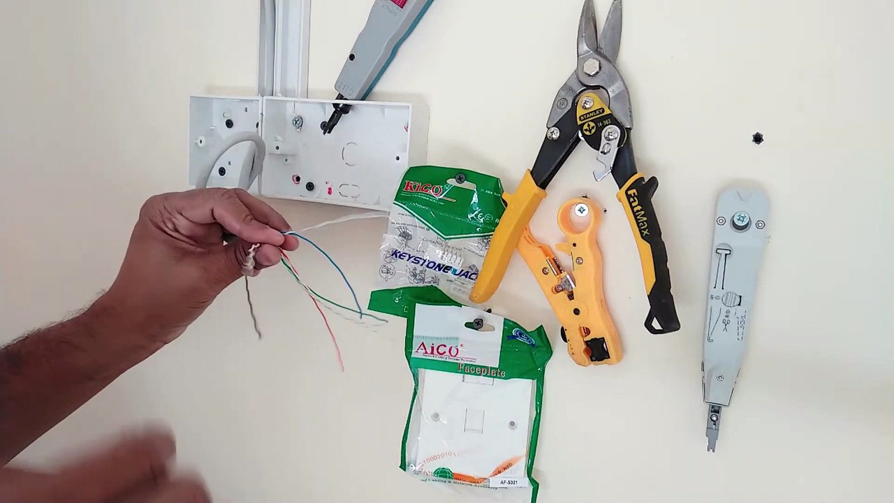 Keystone Jack  face plate with Cat6 SFTP cable Installation 2021_1080p