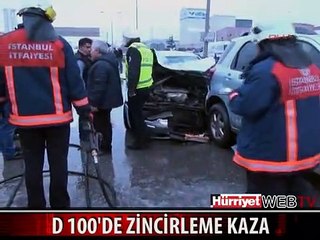 D 100'DE ZİNCİRLEME KAZA