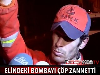 ELİNDEKİ BOMBAYLA 100 METRE YÜRÜDÜ