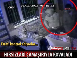 HIRSIZLARI ÇAMAŞIRIYLA KOVALADI