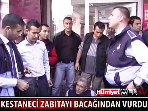 SEYYAR SATICI ZABITAYI BACAĞINDAN VURDU