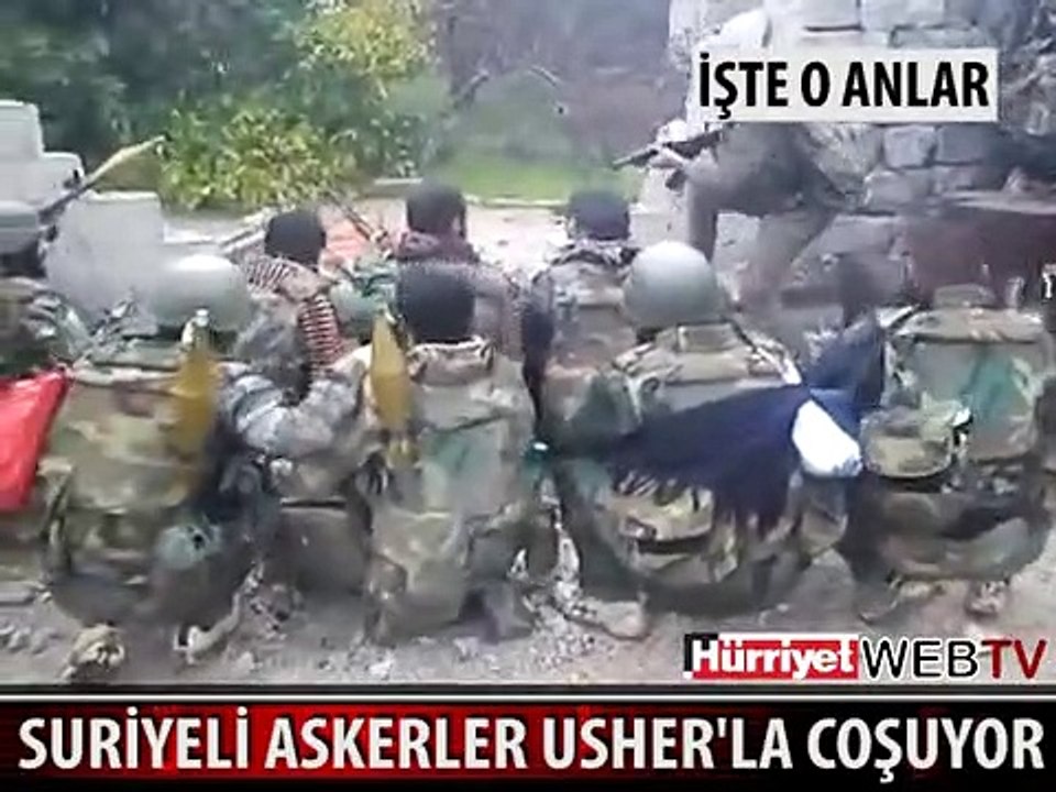 SURİYELİ ASKERLER USHER'LA COŞUYOR