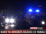 MEMURLARI TAŞIYAN MİDİBÜS KAZA YAPTI: 33 YARALI