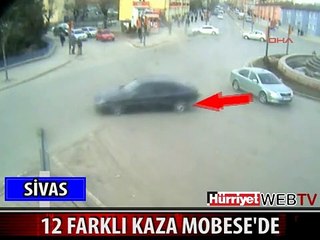 SİVAS'TAKİ TRAFİK KAZALARI MOBESE'DE