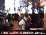 İSTİKLAL CADDESİ'NDE BİSİKLETLİ PRENS VE PRENSES