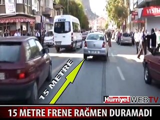 YOLDAKİ 15 METRELİK LASTİK İZİ DİKKAT ÇEKTİ