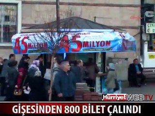 HIRSIZ MİLLİ PİYANGO GİŞESİNDEN 800 BİLET ÇALDI