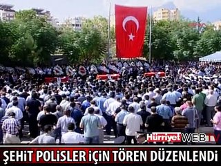 ŞEHİT POLİSLER İÇİN TÖREN DÜZENLENDİ