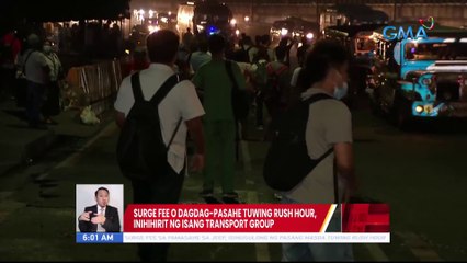 Surge fee o dagdag-pasahe tuwing rush hour, inihihirit ng isang transport group | UB