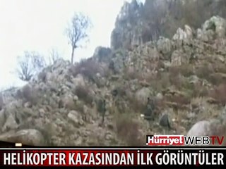 17 MEHMETÇİĞİN ŞEHİT OLDUĞU HELİKOPTERDEN İLK GÖRÜNTÜLER