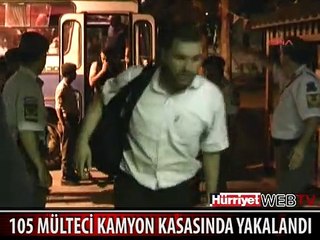 105 MÜLTECİ KAMYON KASASINDA YAKALANDI