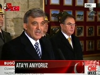 CUMHURBAŞKANI GÜL ANITKABİR ÖZEL DEFTERİ'NE YAZDIKLARINI OKUDU
