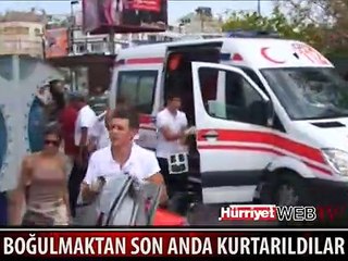 DENİZE DÜŞEN GÖRME ENGELLİ SON ANDA KURTARILDI