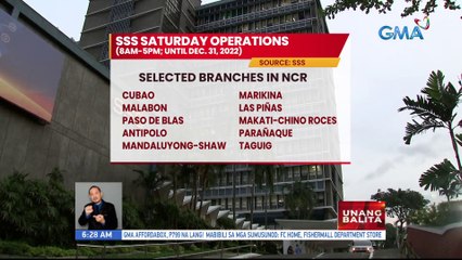 43 SSS branches sa NCR, bukas na mula 7 AM | UB