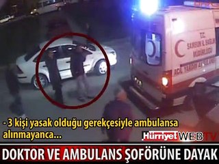 AMBULANSA ALINMAYINCA DOKTORA VE ŞOFÖRE SALDIRDI