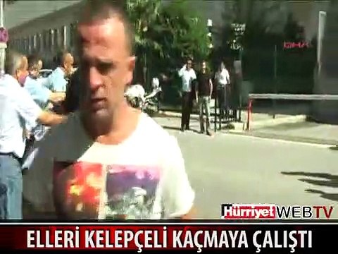 ADLİYE'DEN ELLERİ KELEPÇELİ KAÇMAYA ÇALIŞTI