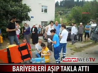 BARİYERLERİ AŞIP TAKLALAR ATTI