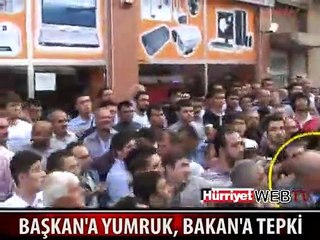 ŞEHİT CENAZESİNDE BAŞKAN'A YUMRUK, BAKAN'A TEPKİ