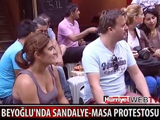 BEYOĞLU'NDA MASA SANDALYE YASAĞI PROTESTOSU