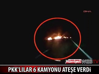 PKK'LILAR YOL KESİP ARAÇ YAKTI