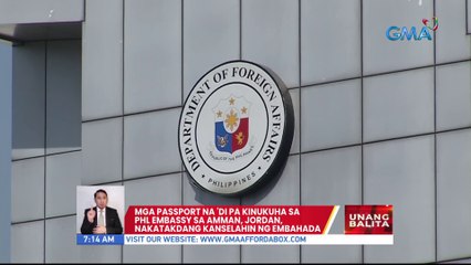 Mga passport na 'di pa kinukuha sa PHL Embassy sa Amman, Jordan, nakatakdang kanselahin ng embahada | UB