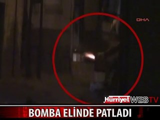 POLİSE ATMAK İSTEDİĞİ BOMBA ELİNDE PATLADI