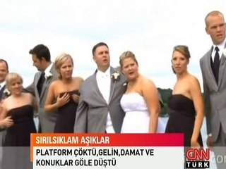 GELİN, DAMAT VE KONUKLAR BÖYLE GÖLE DÜŞTÜ
