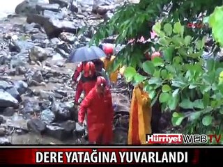 ATV ARACIYLA DERE YATAĞINA YUVARLANDI