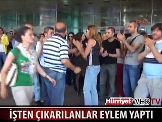 ATATÜRK HAVALİMANI'NDA İŞTEN ÇIKARILANLAR EYLEM YAPTI