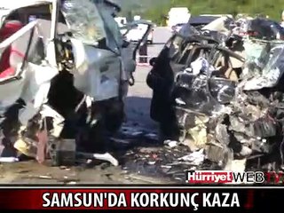SAMSUN'DA TRAFİK KAZASI 5 ÖLÜ, 15 YARALI