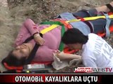 OTOMOBİL KAYALIKLARA UÇTU: 1 ÖLÜ, 3 YARALI