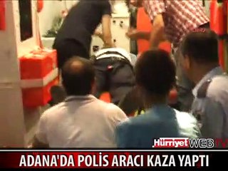 POLİS ARACI CİPLE ÇARPIŞTI