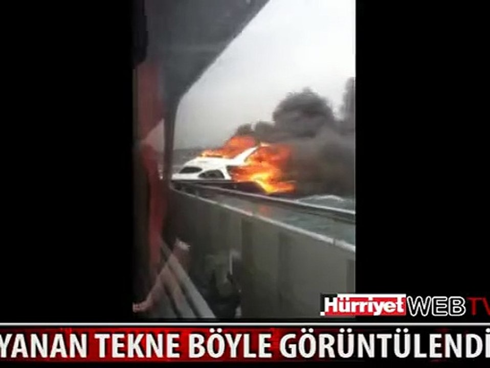 YANAN TEKNE İMDATA GİDEN TEKNEDEN BÖYLE GÖRÜNTÜLENDİ