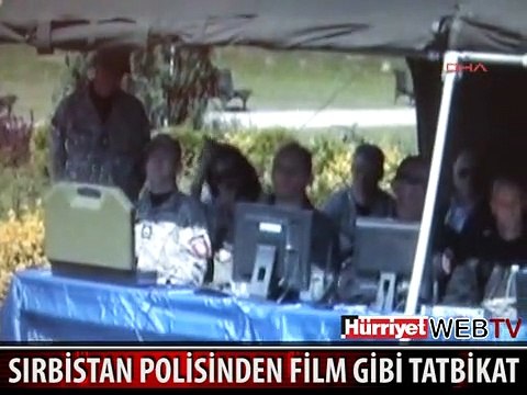 SIRBİSTAN POLİSİNDEN NEFES KESEN TATBİKAT
