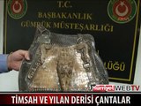 KAÇAK TİMSAH VE YILAN DERİSİ ÇANTALAR ELE GEÇİRİLDİ