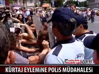 DOLMABAHÇE'DE KÜRTAJ EYLEMİNE POLİS MÜDAHALESİ